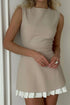 Elegant Mini Dress for Women - Office Commute Fashion with Pleated Design